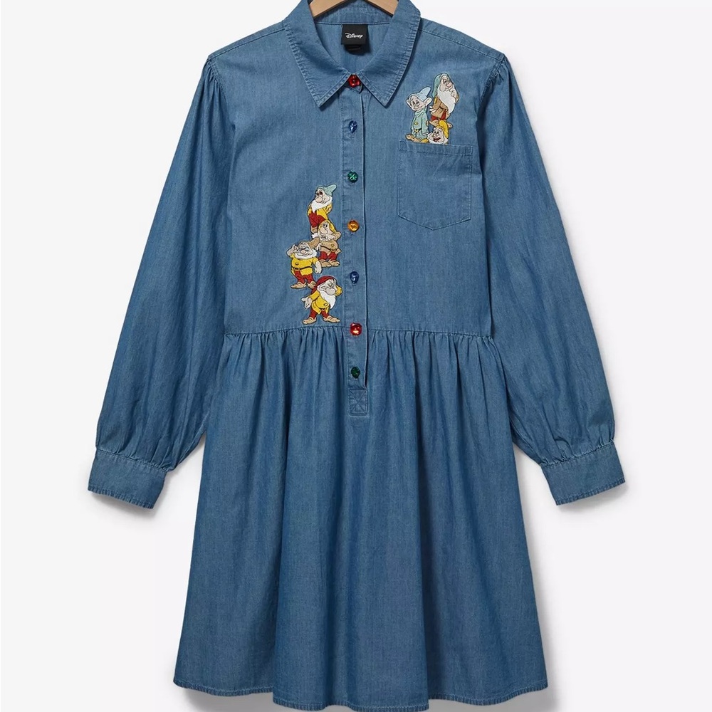 Disney Snow White and The Seven Dwarfs Denim Long-Sleeve Dress Plus Size